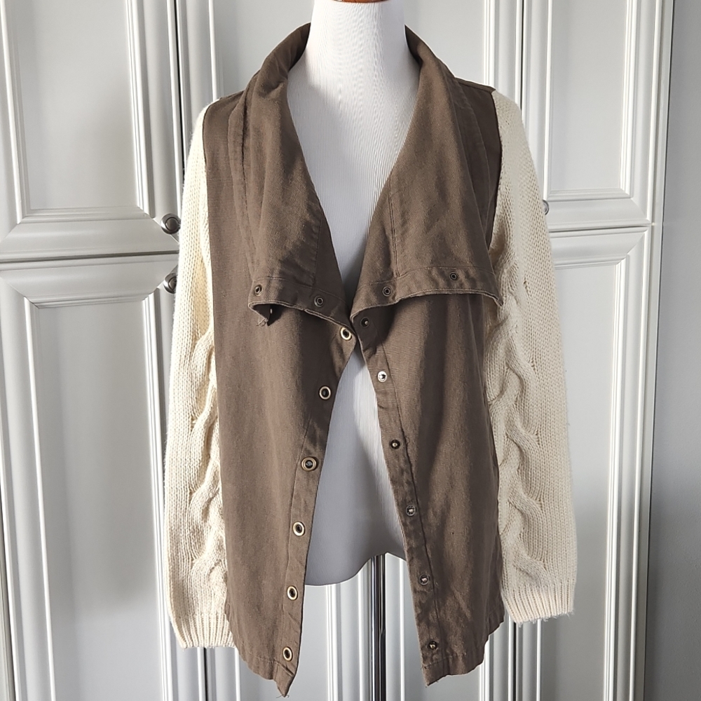 ELLISON | Mixed Media Sweater Jacket - Picture 2 of 6